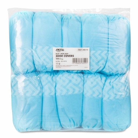 Dukal Shoe Cover, One Size Fits Most, Shoe High, Nonskid Sole, Blue, NonSterile, 100PK 350-10